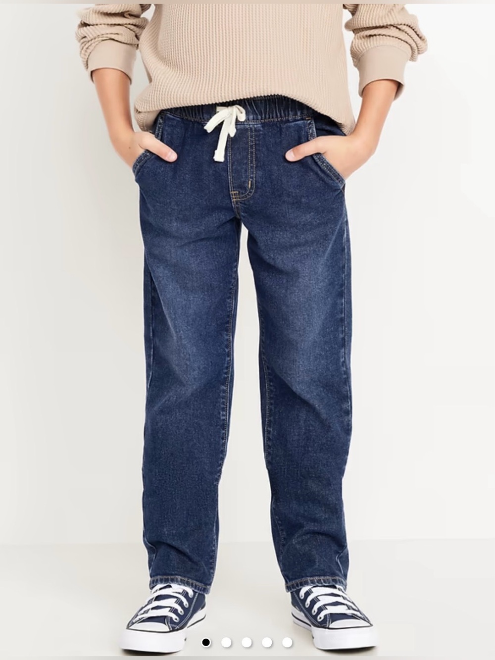 2 pairs Old Navy Boys Pull-On Straight Leg Jeans Blue XXL 18 Elastic Waist